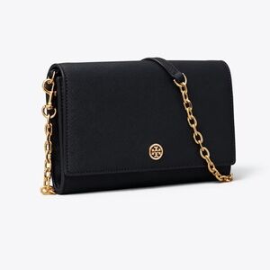 Tory Burch Robinson Chain Wallet / Black Crossbody Bag
